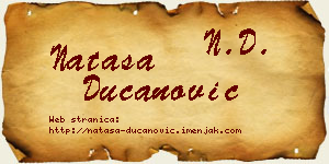 Nataša Ducanović vizit kartica